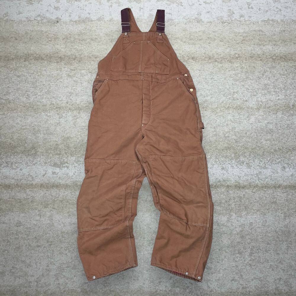 Vintage 90s Carhartt Carpenter Overalls 40x30 Baggy Tan Made USA Double Knees